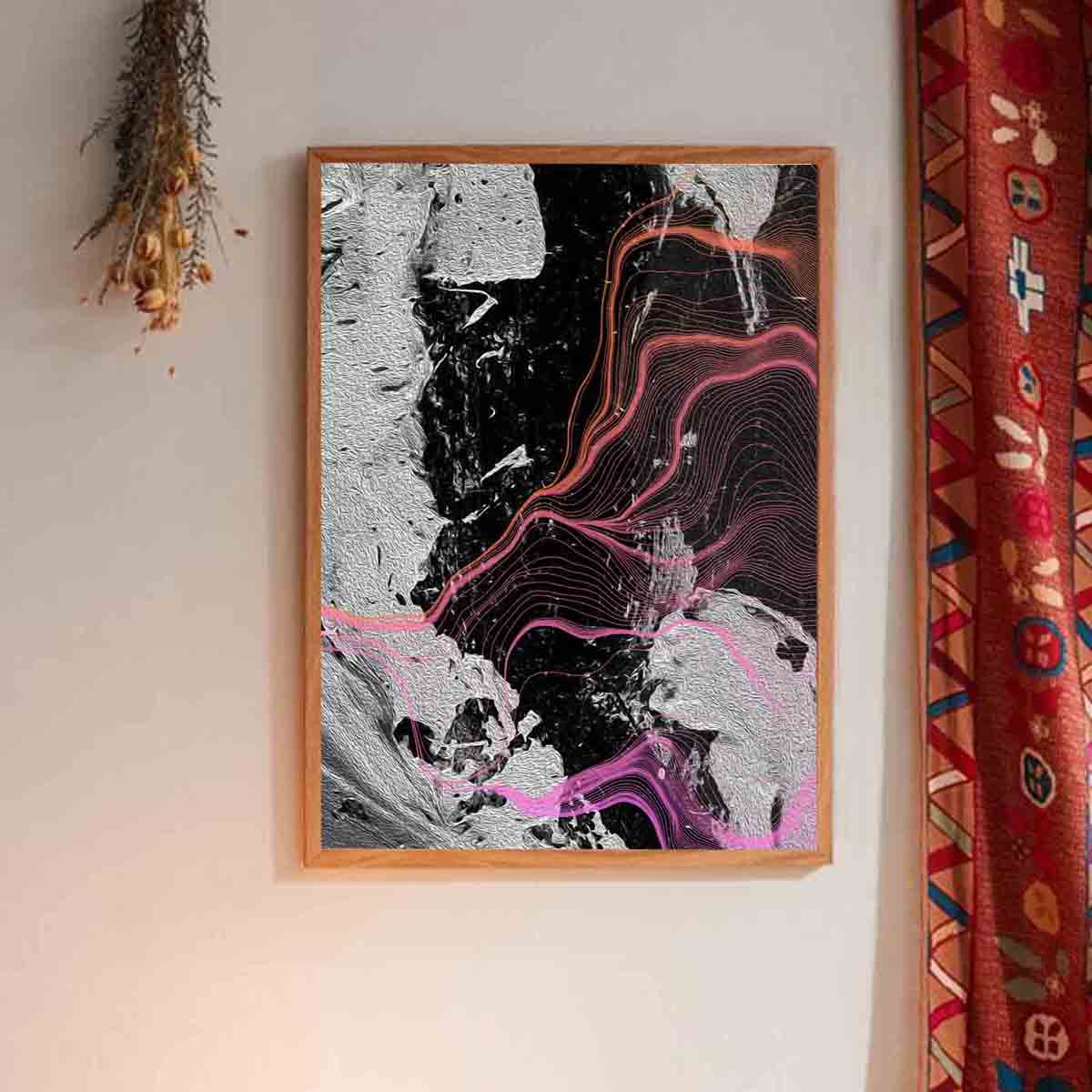 

Graphic Print Wall Painting Without Frame, Multicolor