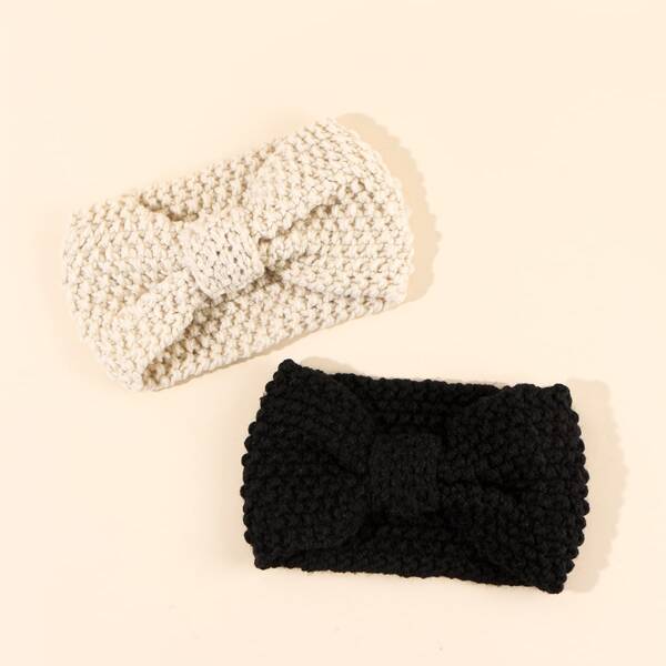 

2pcs Toddler Girls Bow Decor Headband, Multicolor