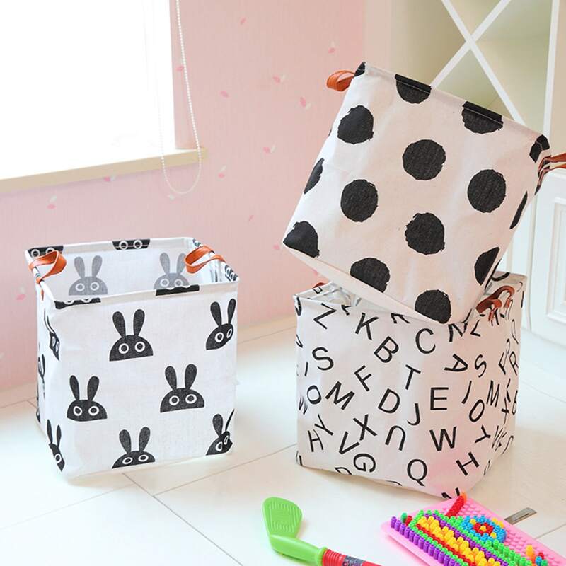 

1pc Random Pattern Storage Basket, Black and white