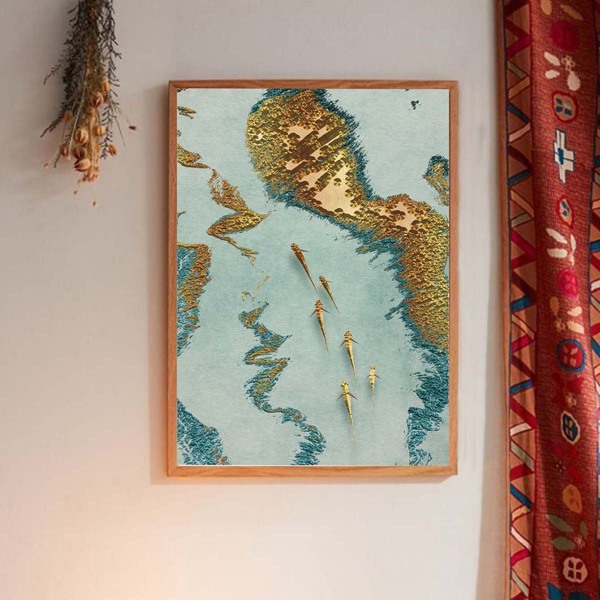 

Graphic Print Wall Painting Without Frame, Multicolor