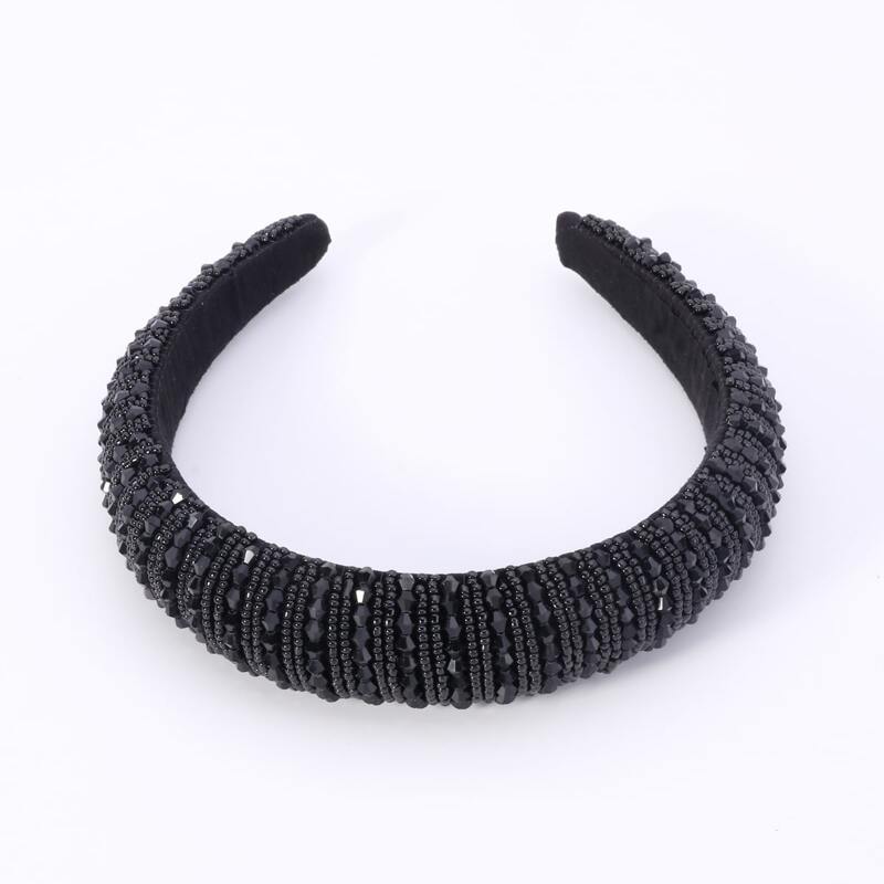 

Crystal Wide Hair Hoop, Black