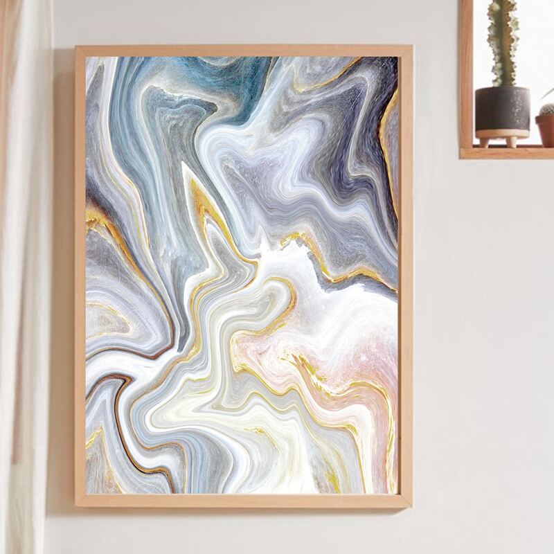 

Marble Pattern Wall Painting Without Frame, Multicolor