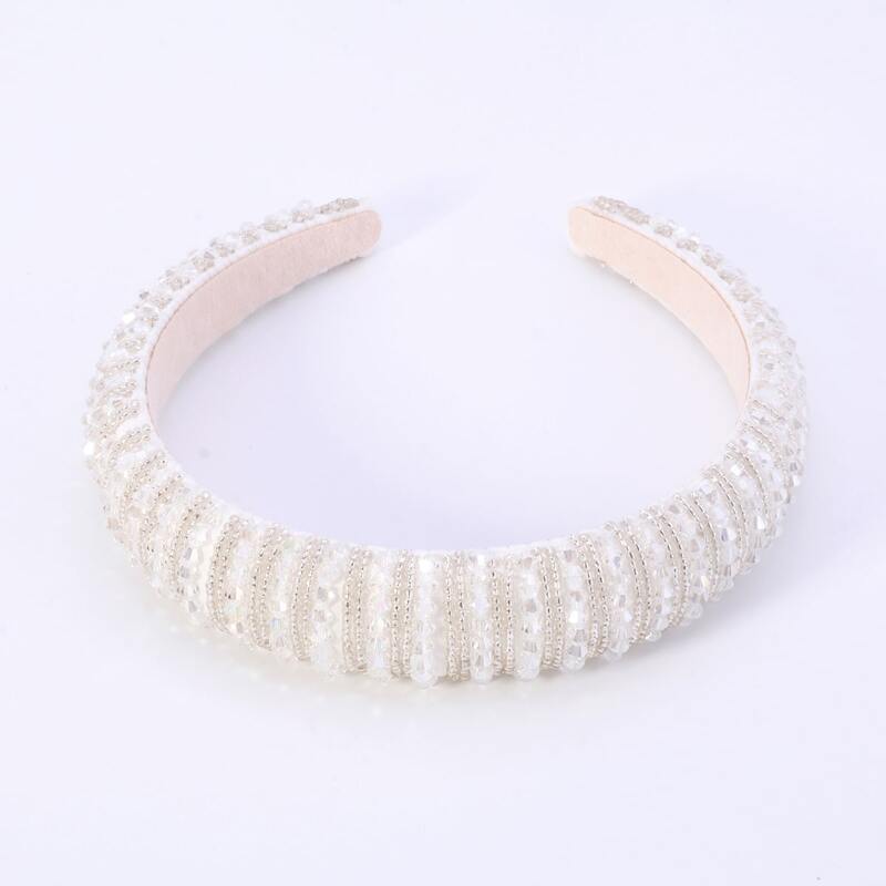 

Crystal Wide Hair Hoop, White