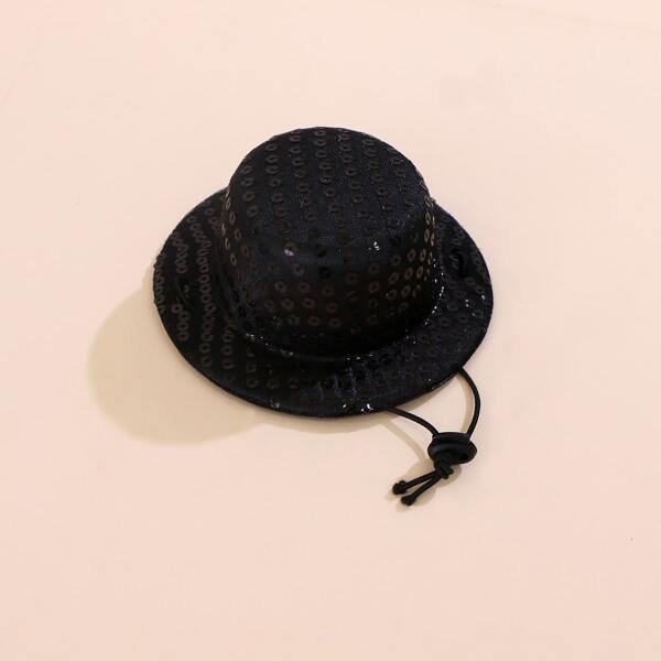 

Sequin Decor Cat Hat, Black