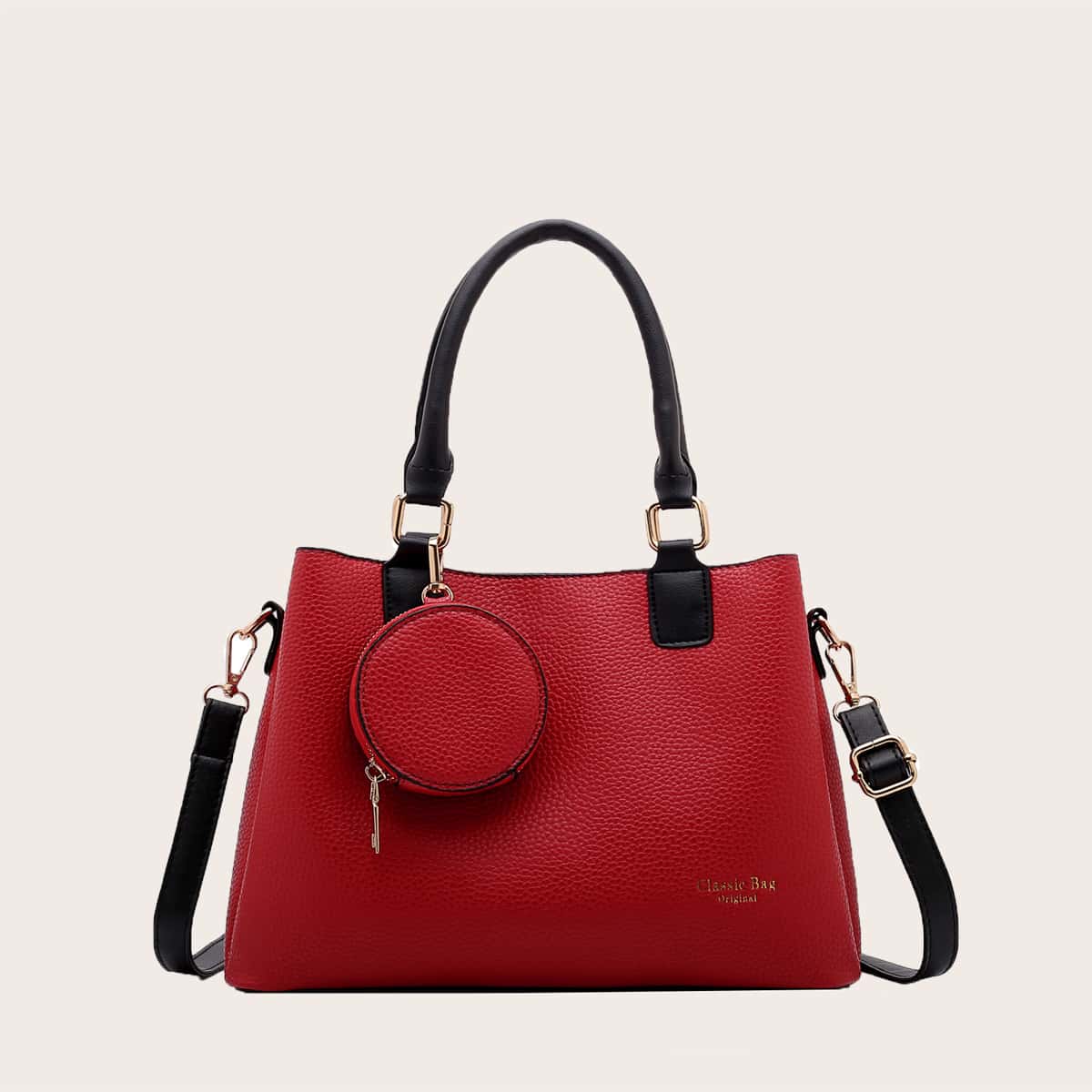 

Minimalist Tote Bag With Coin Case, Red
