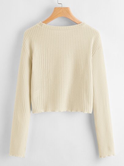 Our Solid Waffle Knit Sweater is such a vibe - ROMWE
