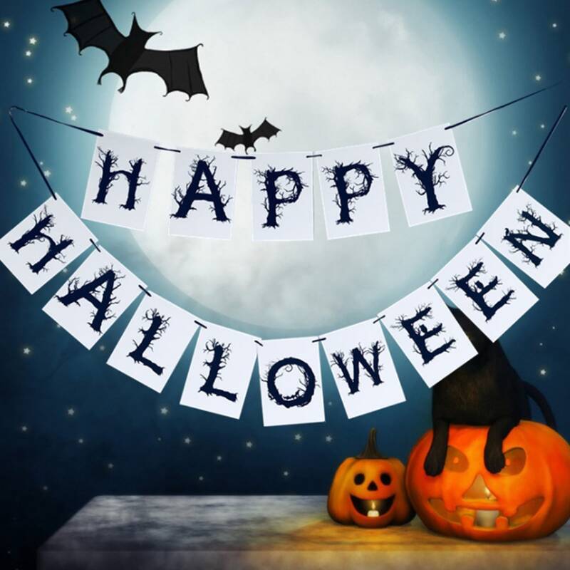 

Halloween Pull Flag, Black and white
