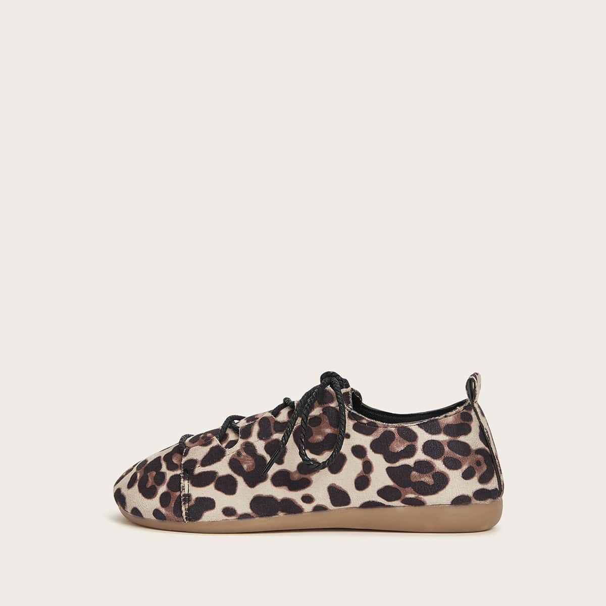 

Leopard Print Lace Up Flat, Multicolor