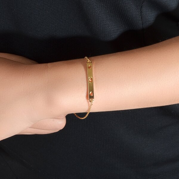 

Hollow Out Heart Design Bar Decor Bracelet, Gold