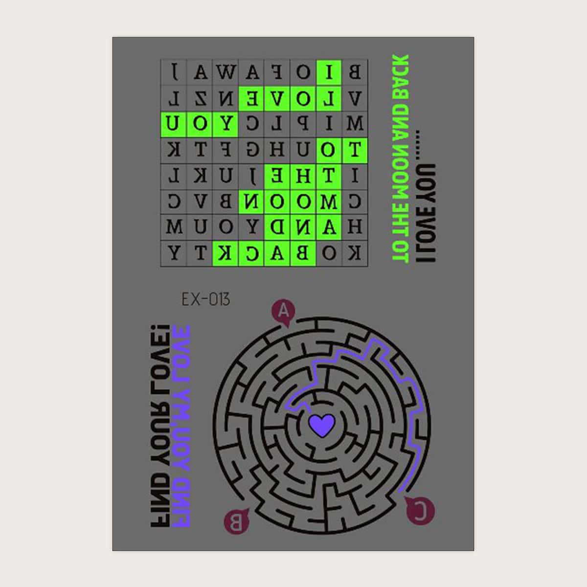 

Letter Graphic Tattoo Sticker, Multicolor