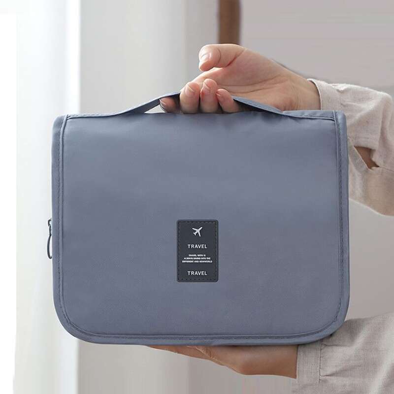 

1pc Portable Travel Toiletries Bag, Grey