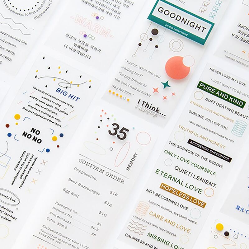 

6sheets Random Pattern DIY Sticker, Multicolor