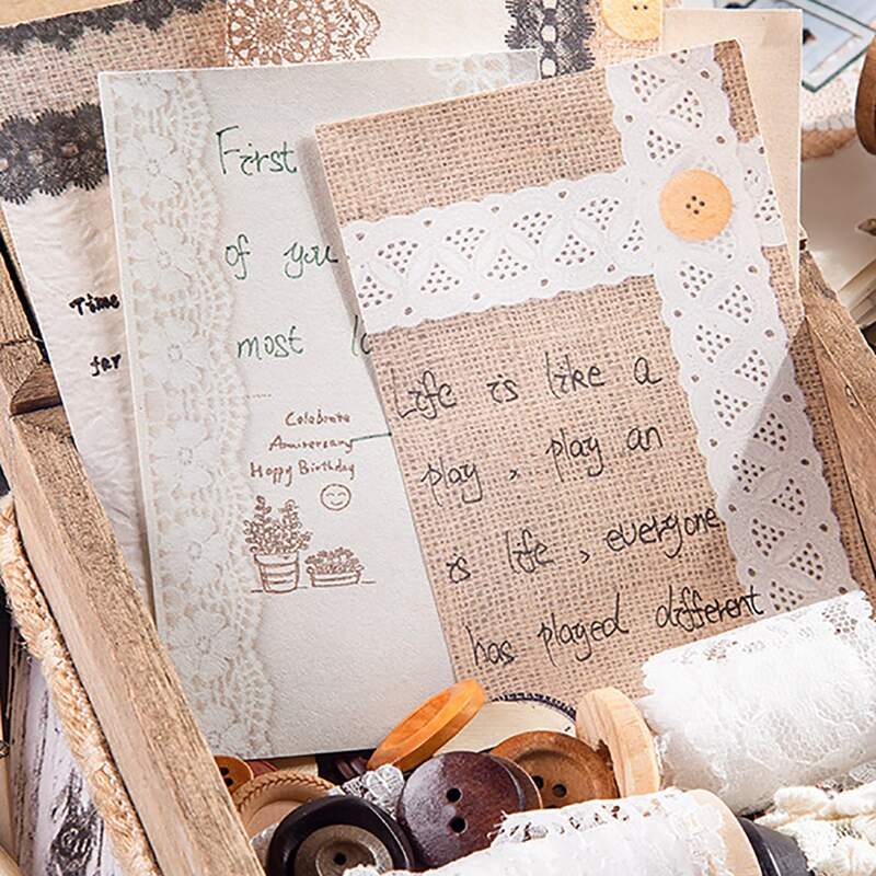 

30sheets Random Lace Message Paper, Multicolor