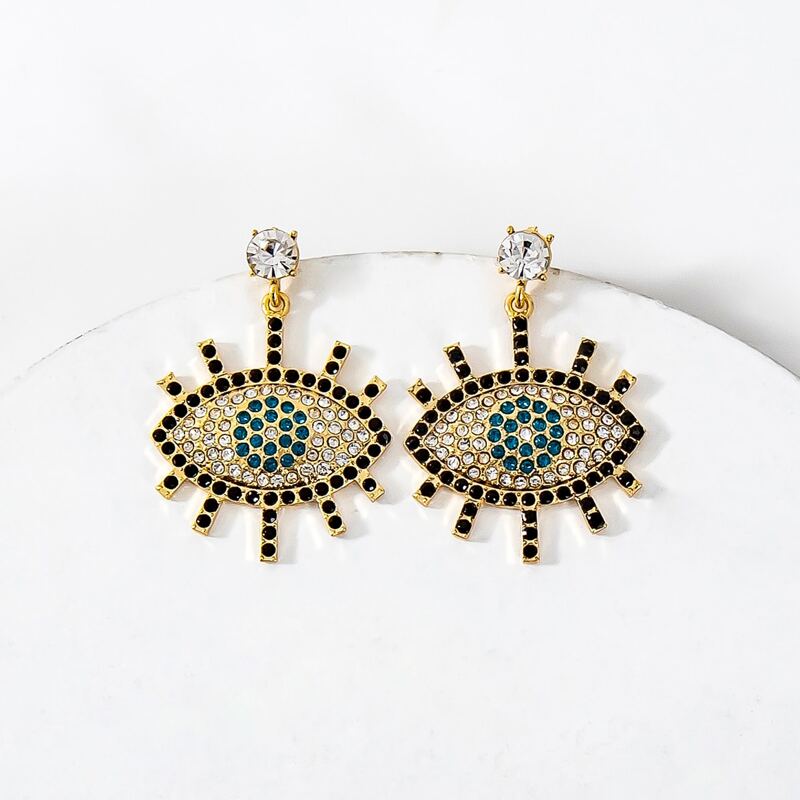 

Rhinestone Eye Drop Earrings, Multicolor
