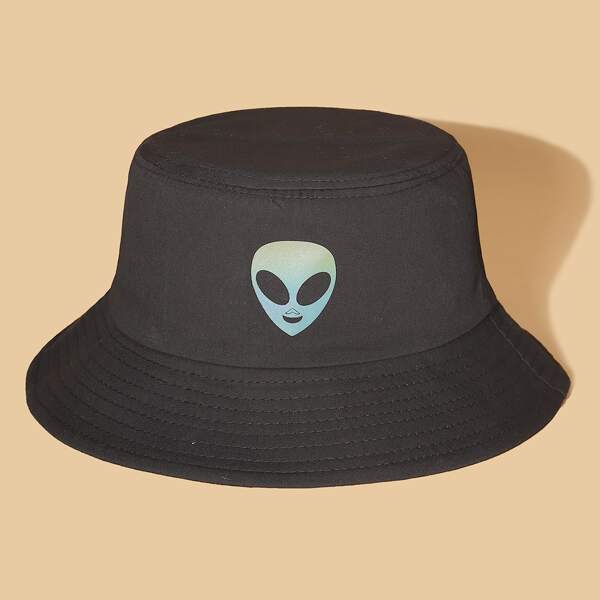 

Alien Pattern Bucket Hat, Black