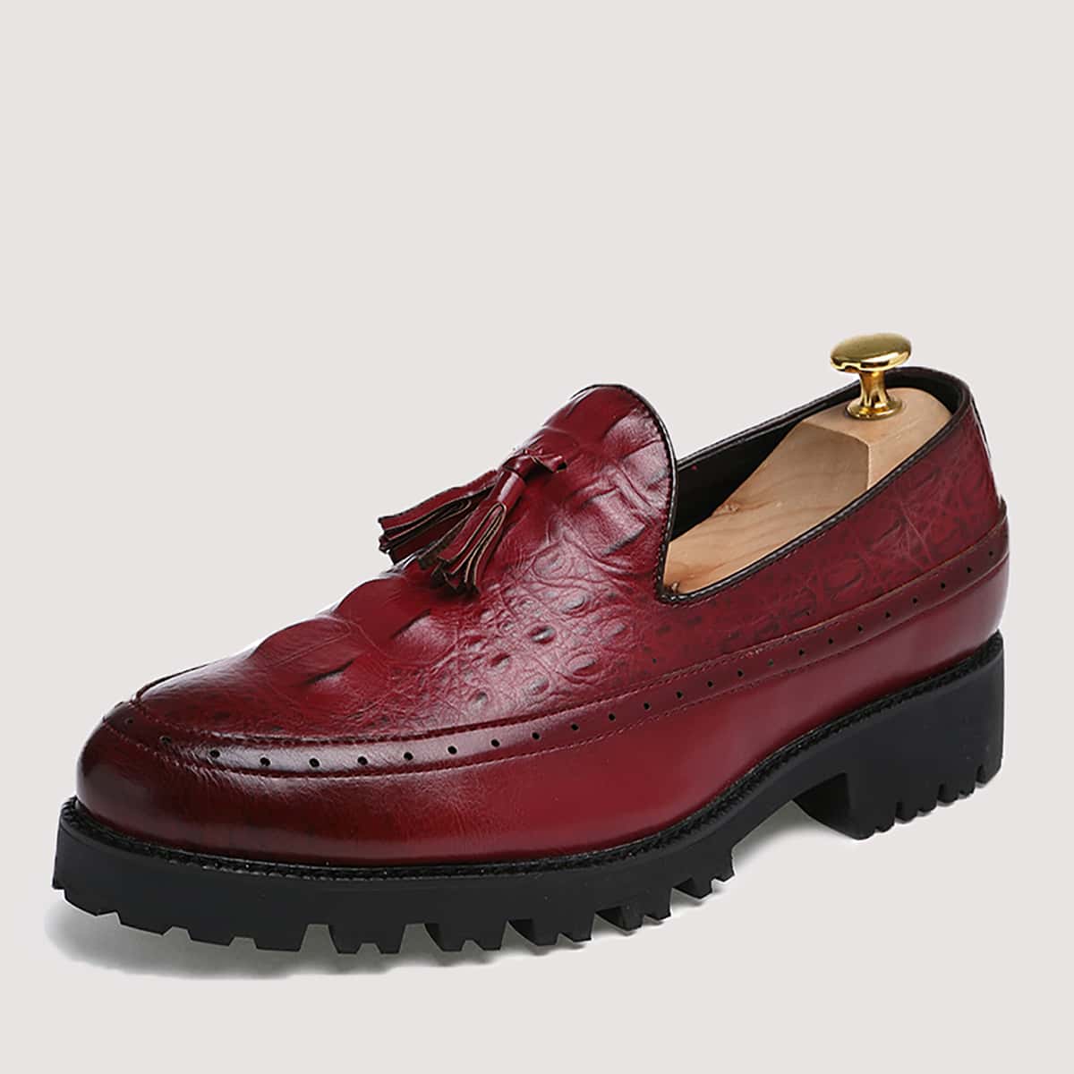 

Guys Tassel Decor Dress Shoes, Burgundy