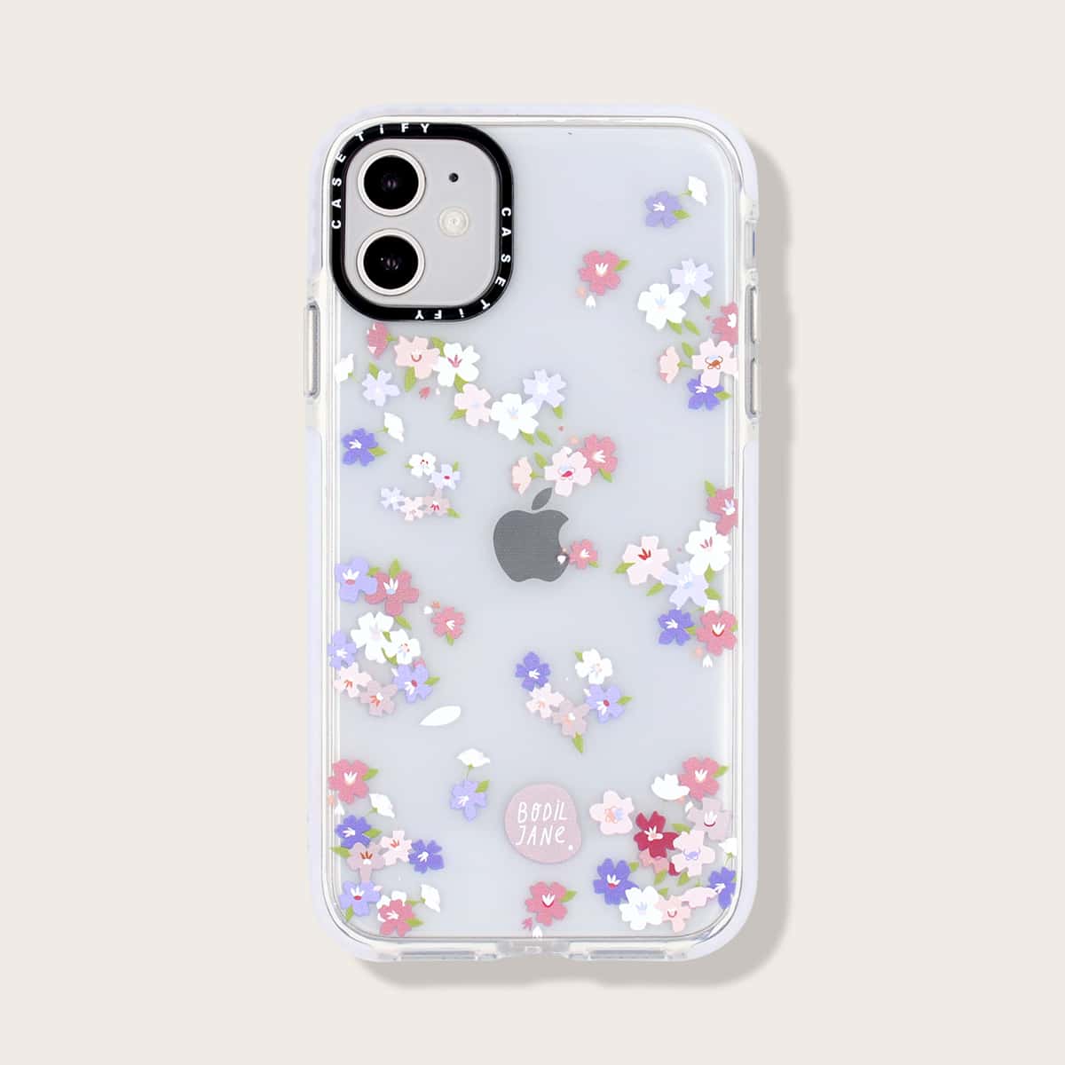 

Flower Print Anti-fall iPhone Case, Clear