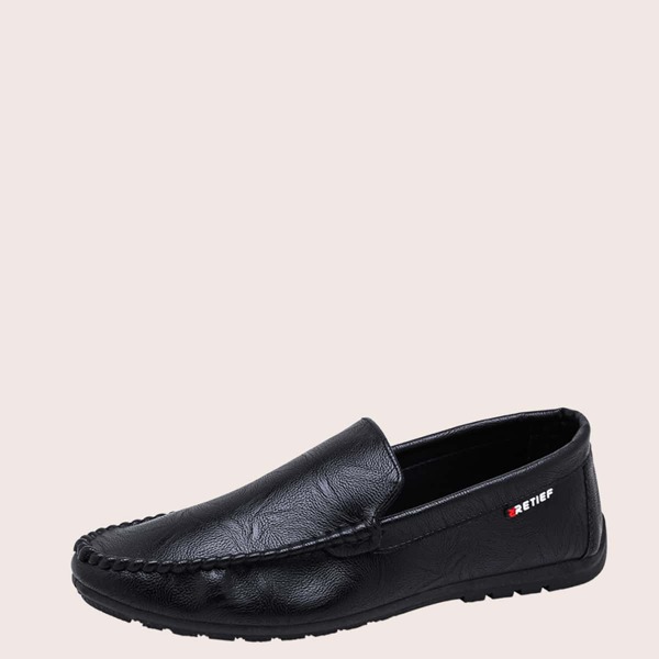 

Men Stitch Detail Loafers, Black