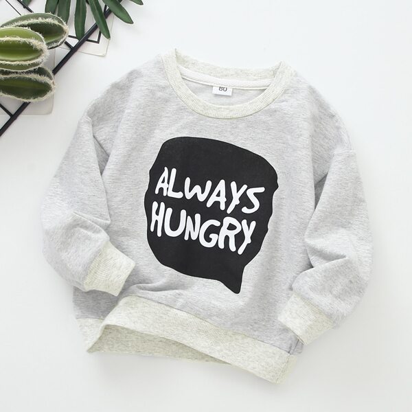 

Toddler Boys Slogan Graphic Drop Shoulder Sweatshirt, Light grey