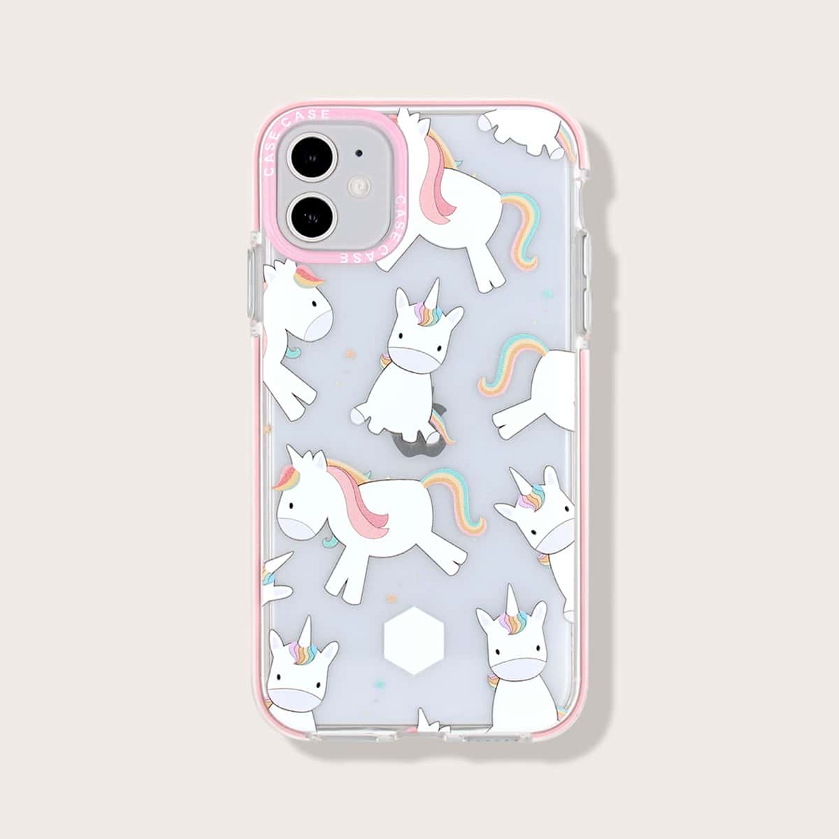 

Cartoon Graphic Anti-fall iPhone Case, Clear