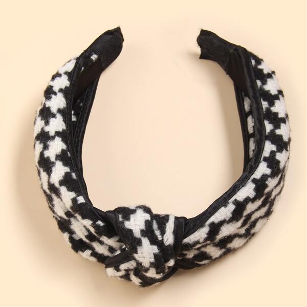 

Cross Knot Hair Hoop, Black and white