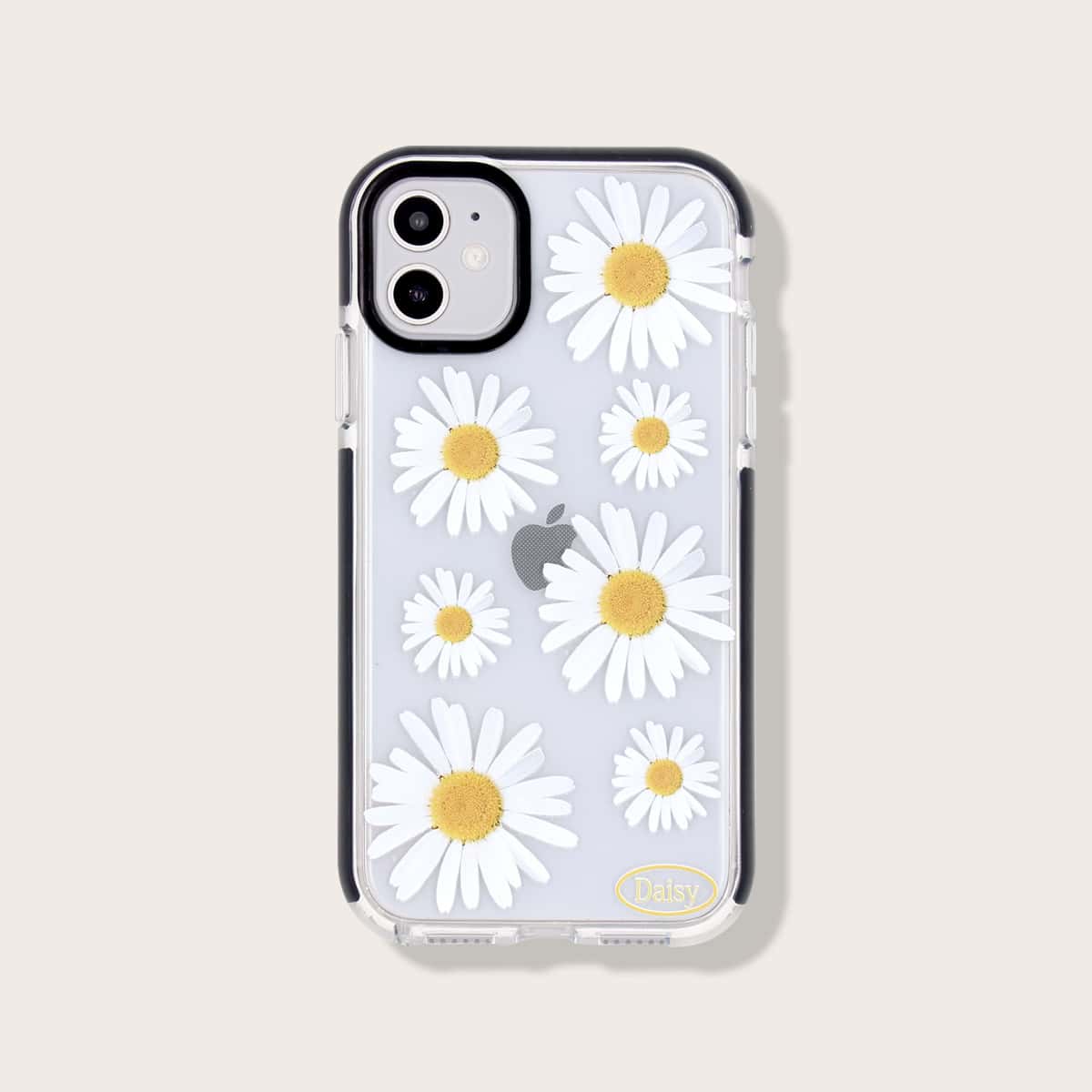 

Daisy Print Anti-fall iPhone Case, Clear