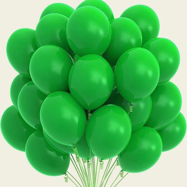 

20pcs Solid Latex Balloon, Green
