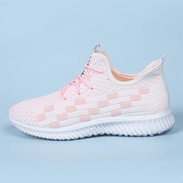 

Lace-up Decor Wide Fit Sneakers, Pink