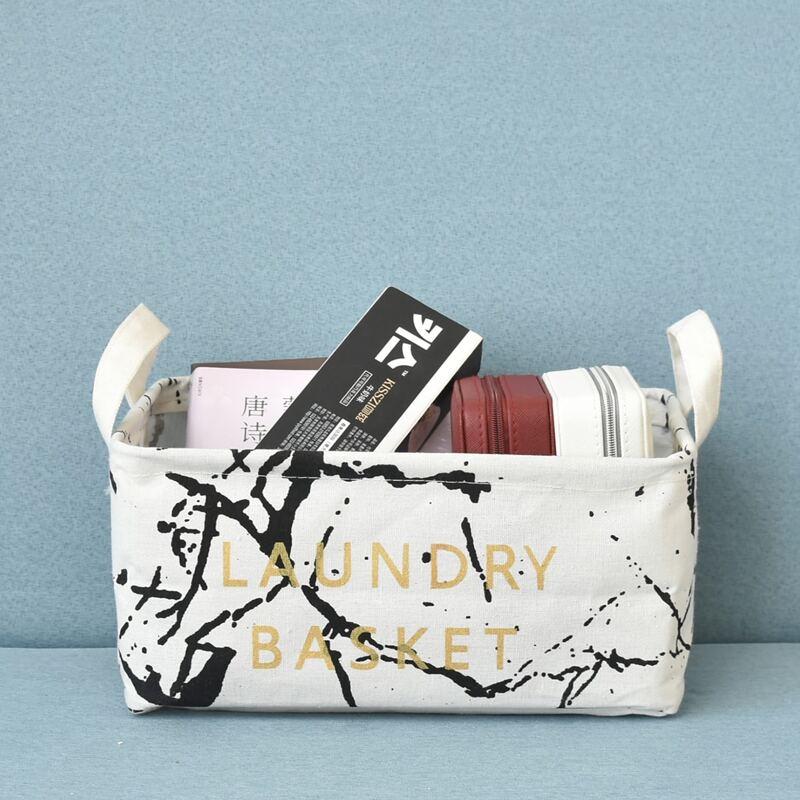 

Marble Pattern Storage Basket, White
