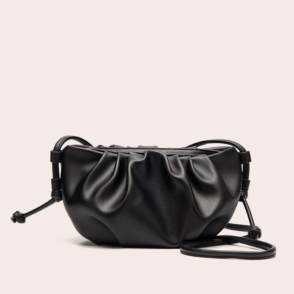 

Minimalist Ruched Bag, Black