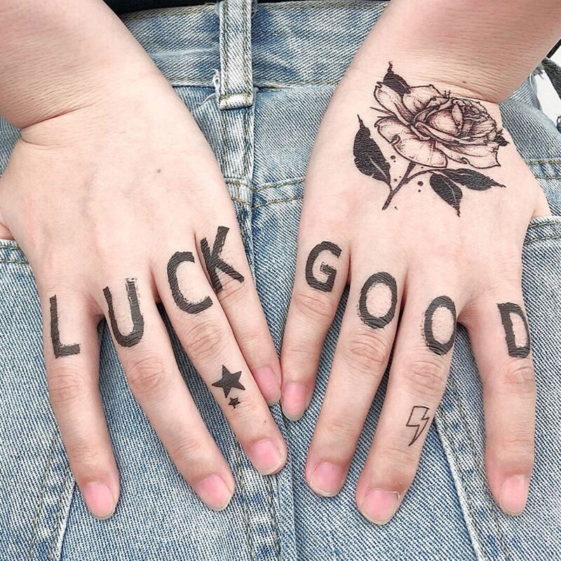 

6sheets Flower Pattern Tattoo Sticker, Multicolor