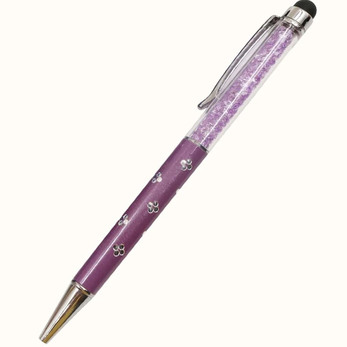 

1pc 2 In 1 Ballpoint Pen & Stylus Pen, Purple