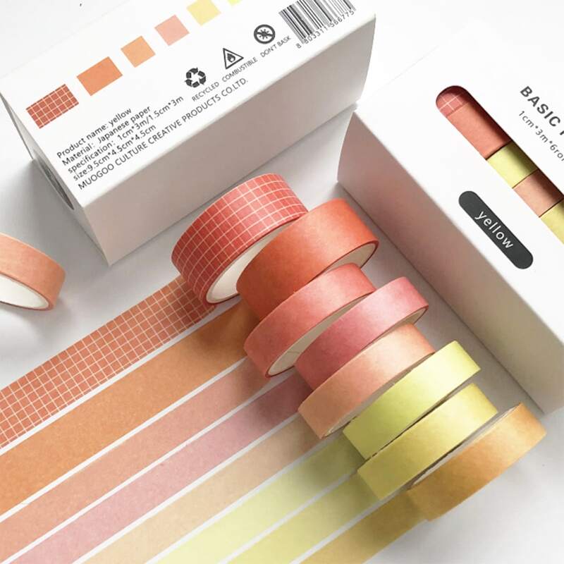

8rolls Solid Decorative Tape, Multicolor