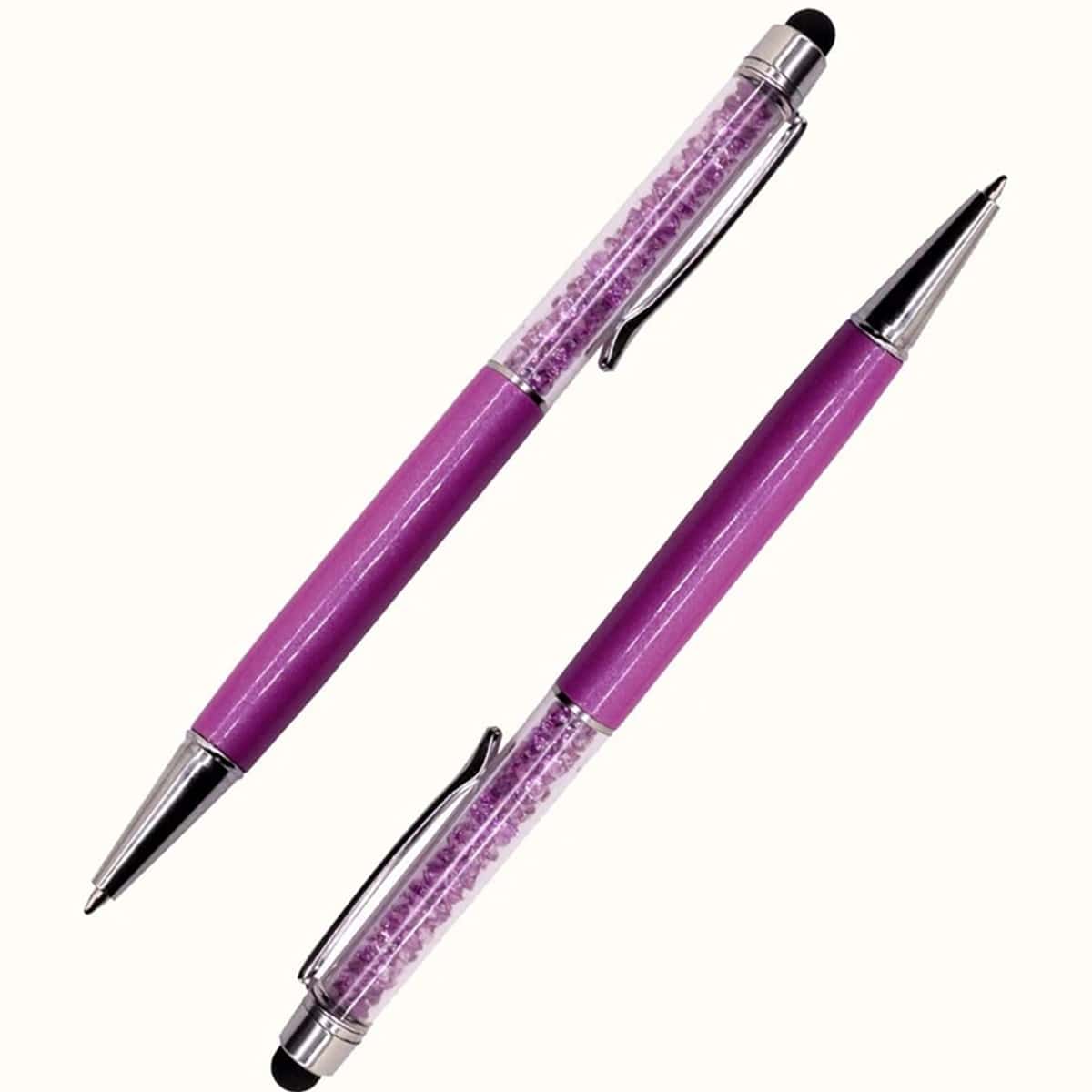 

1pc 2 In 1 Ballpoint Pen & Stylus Pen, Purple