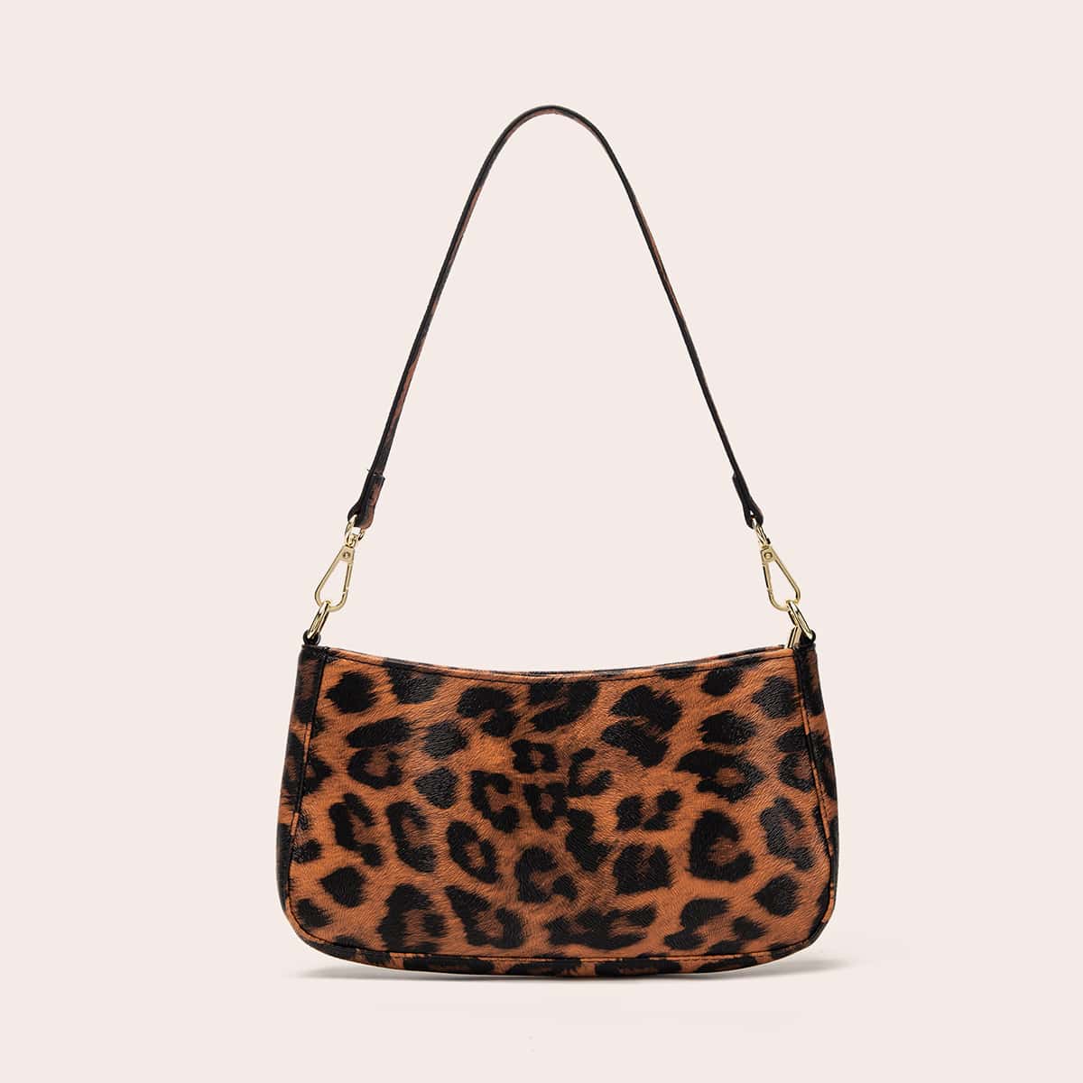 

Leopard Print Baguette Bag, Camel