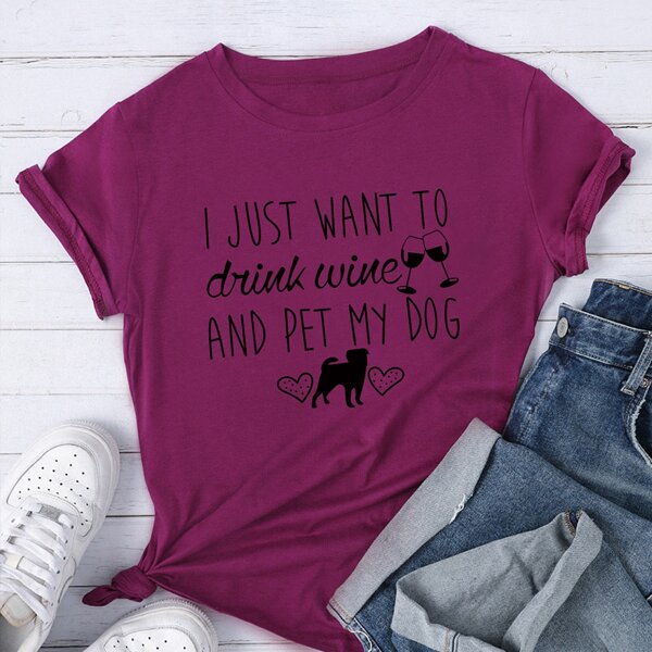 

Slogan And Graphic Print Tee, Purple
