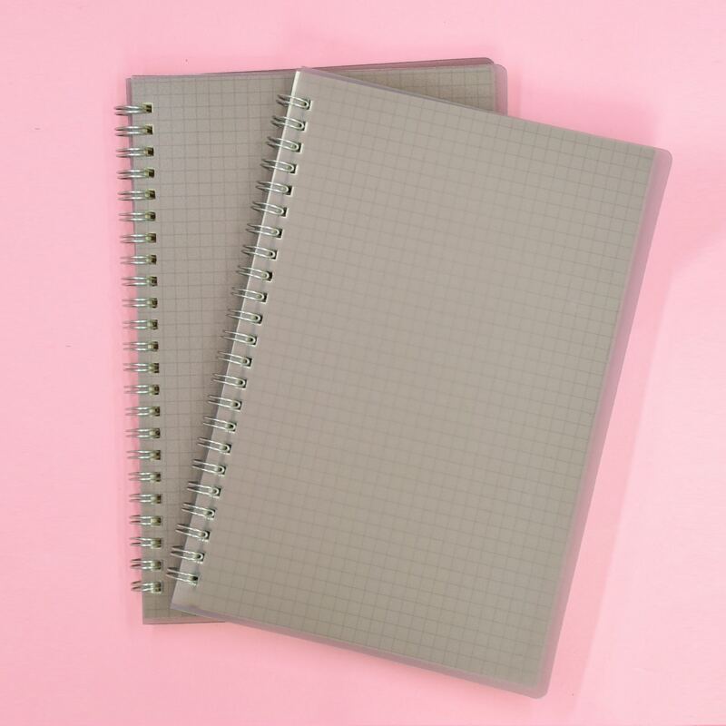 

1pc Spiral Grid Notebook, Khaki