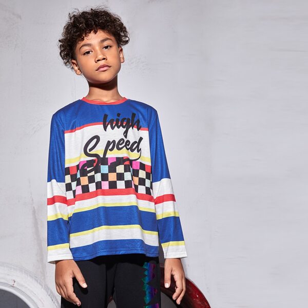 

Boys Letter Graphic Colorblock Tee, Multicolor