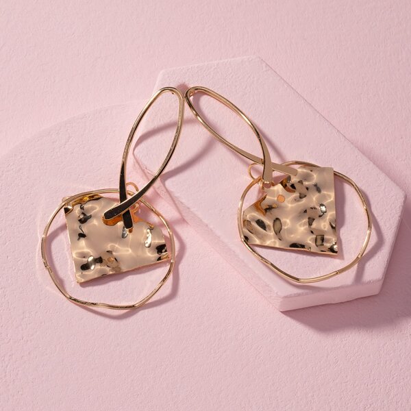 

Geometric Drop Earrings, Gold
