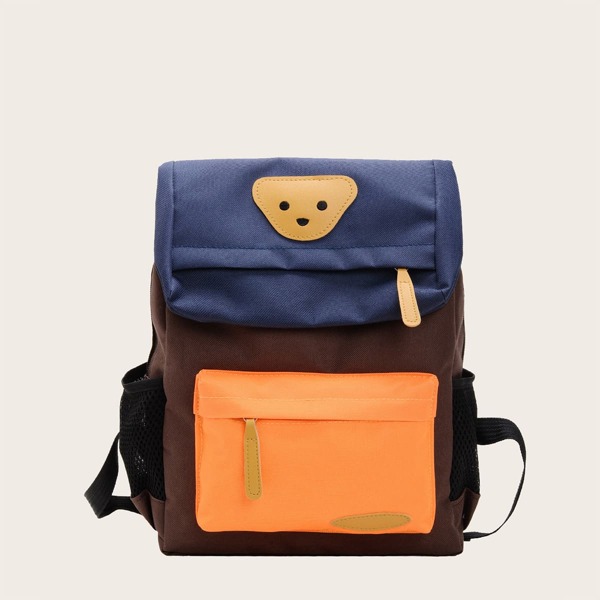 

Kids Colorblock Large Capacity Backpack, Navy blue