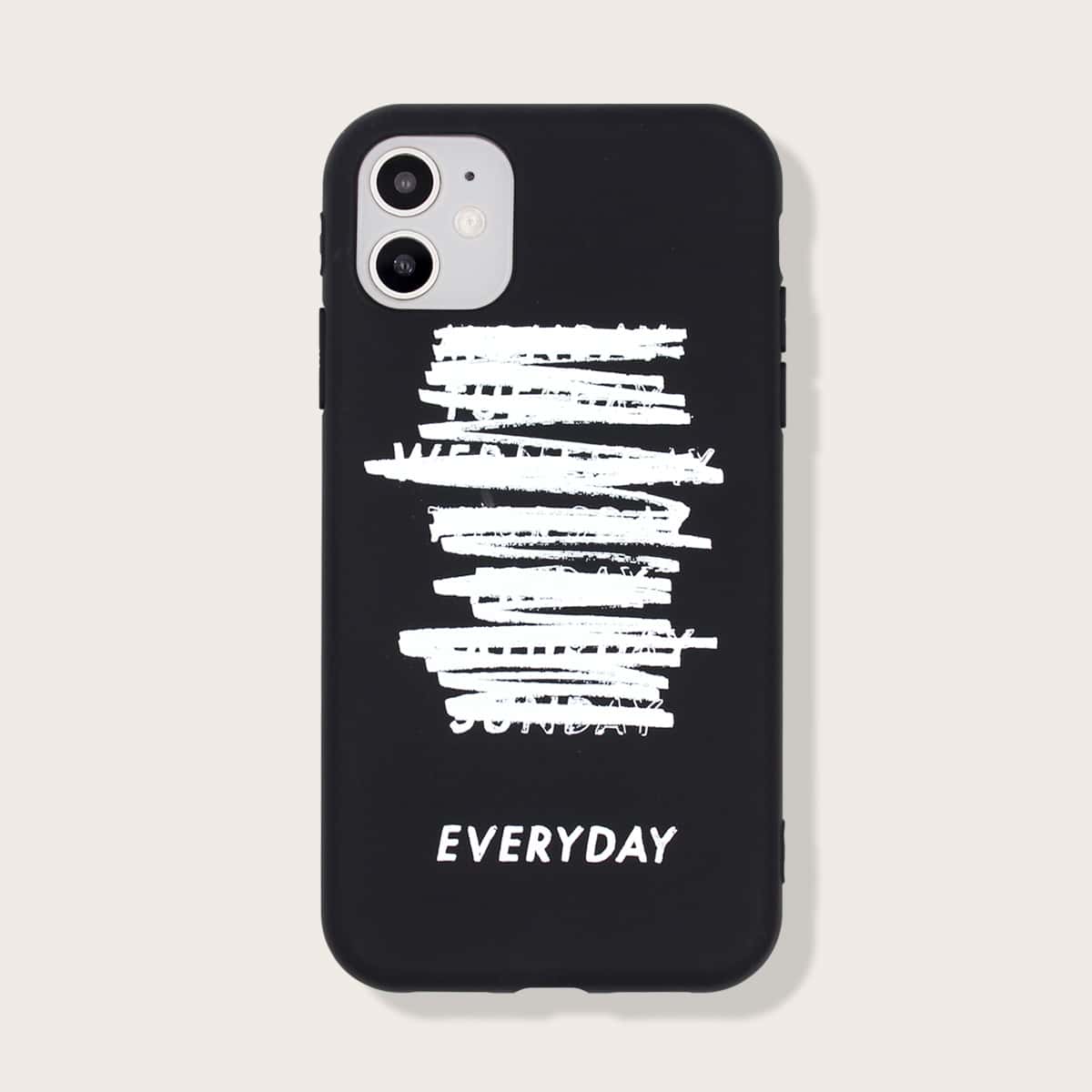 

Letter Graphic iPhone Case, Black