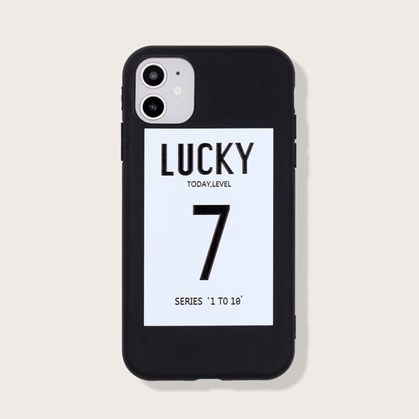 

Letter Graphic iPhone Case, Black