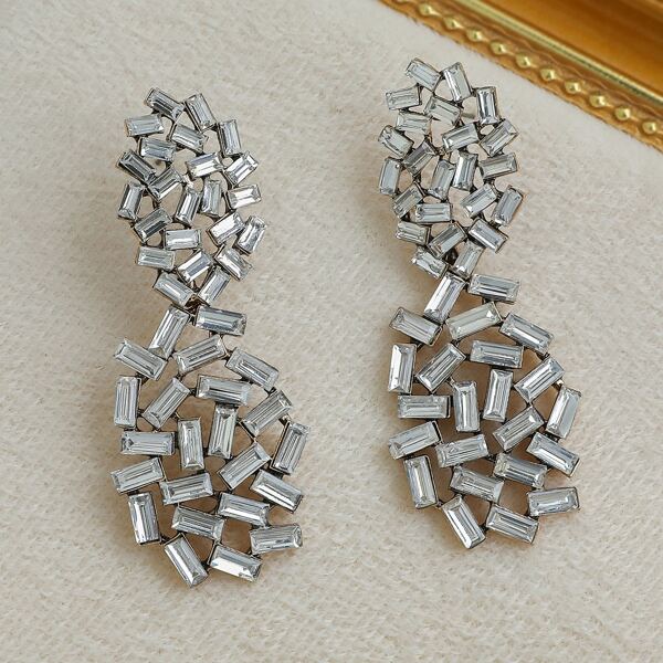 

Rhinestone Decor Hollow Out Earrings, Multicolor