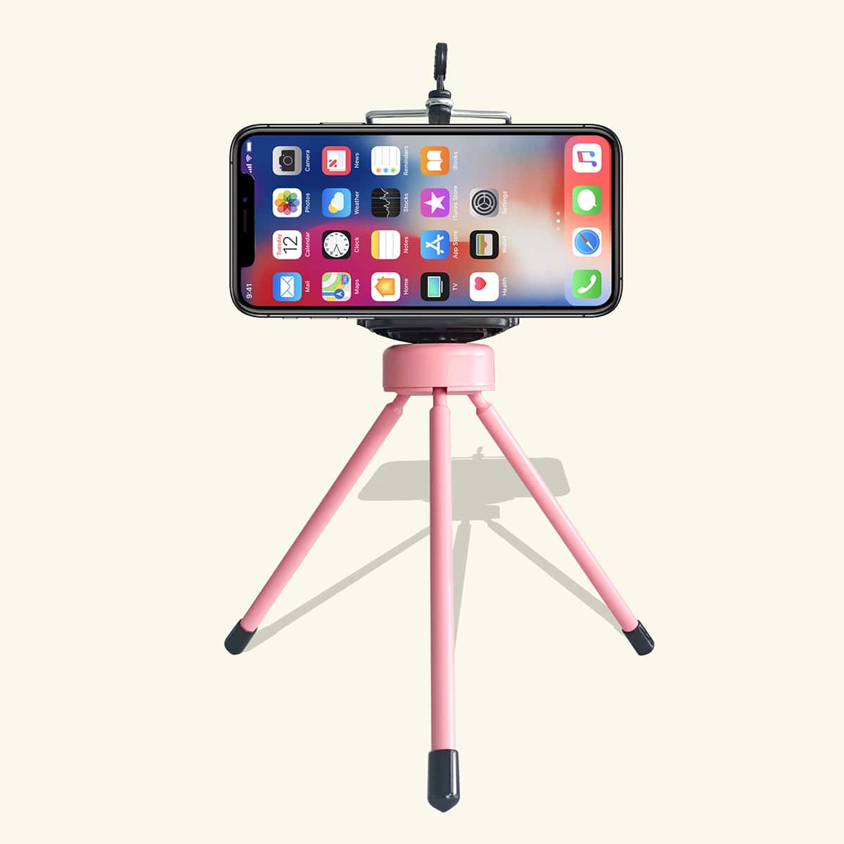 

1pc Desktop Mobile Phone Stand Tripod, Pink