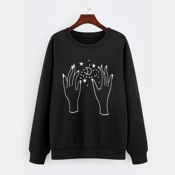 

Figure & Galaxy Drop Shoulder Sweatshirt, Black