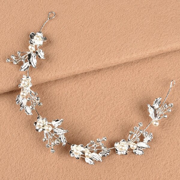

Faux Pearl Decor Headband, Silver