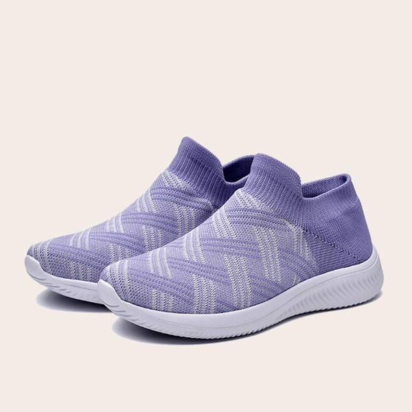 

Wide Fit Knit Slip On Sneakers, Purple