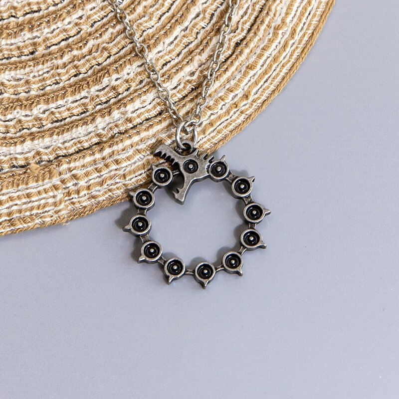

Guys Round Charm Necklace, Bronze