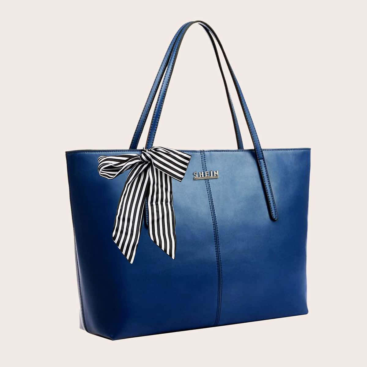 

Bow Knot Decor Tote Bag, Blue
