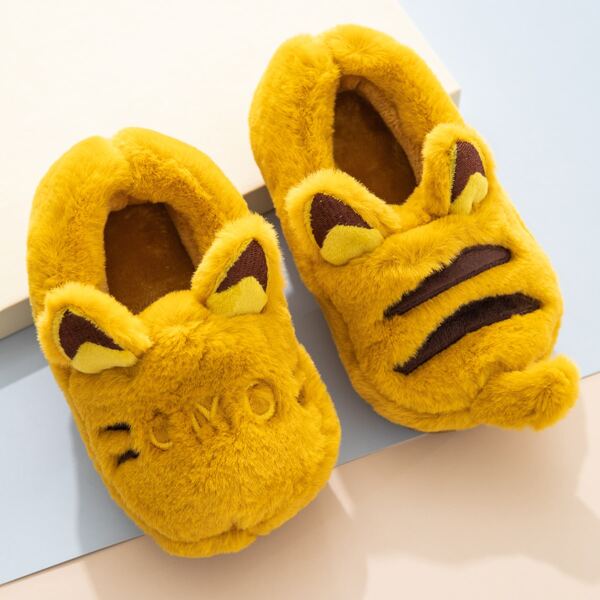 

Toddler Boys Fluffy Ear Decor Slippers, Yellow